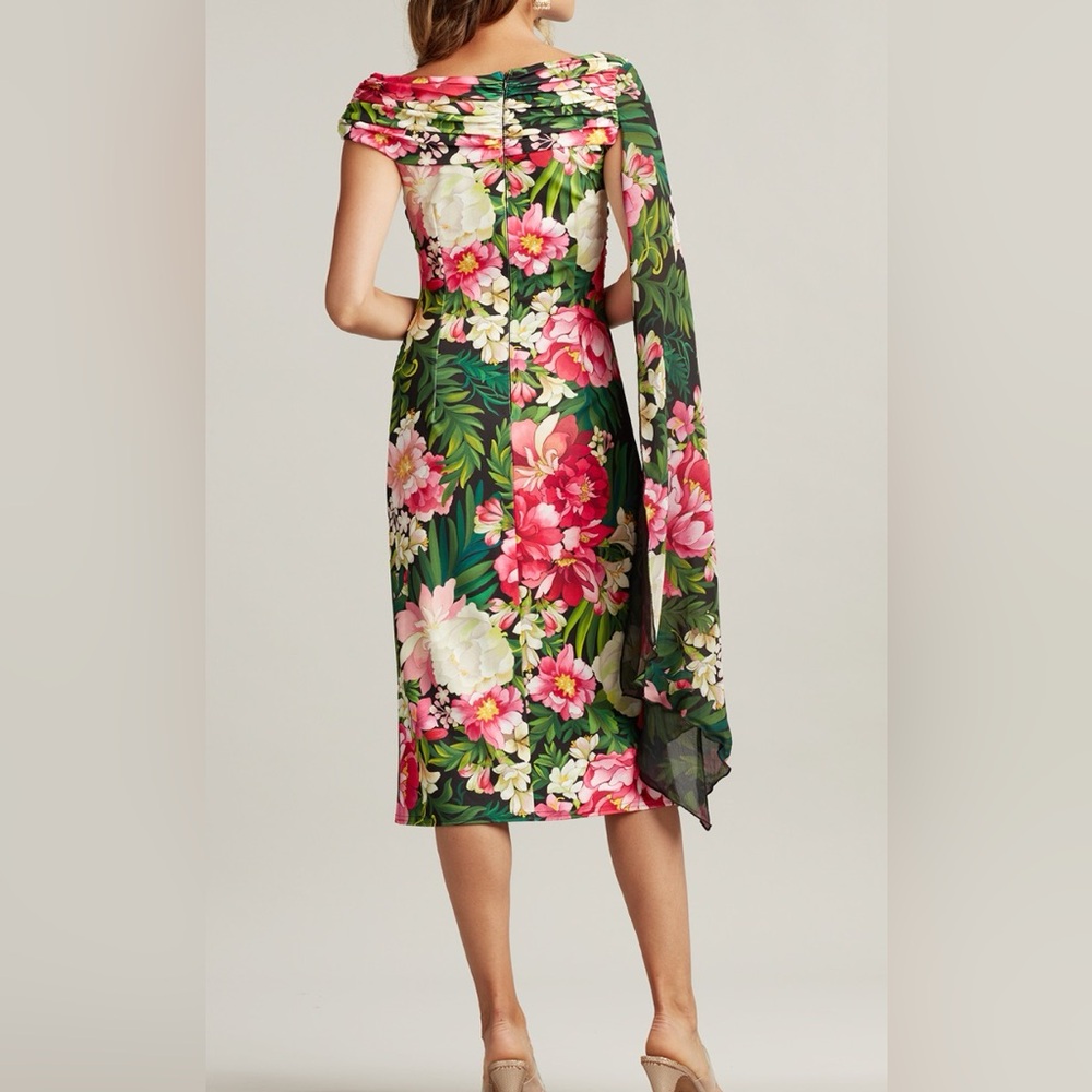 TADASHI SHOIJ WYETH CAPE SLEEVE FLORAL PRINT DRESS BTD22026M NWT - Picture 4 of 5